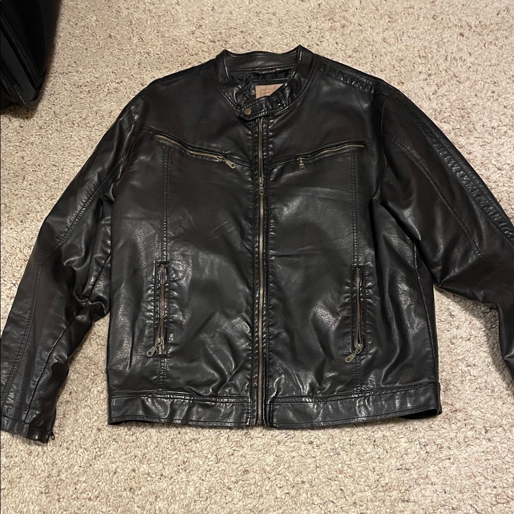 Men's Black faux Leather Jacket